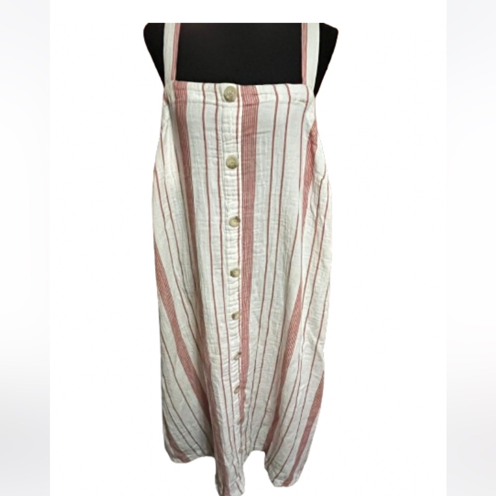 Sonoma Stripes Cotton Longline Sleeveless Summer Beach Dress Size 3X Lounge